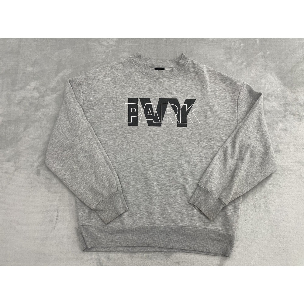 Ivy Park Sweatshirt Women Medium Gray Logo Crewneck Pullover Athleisure